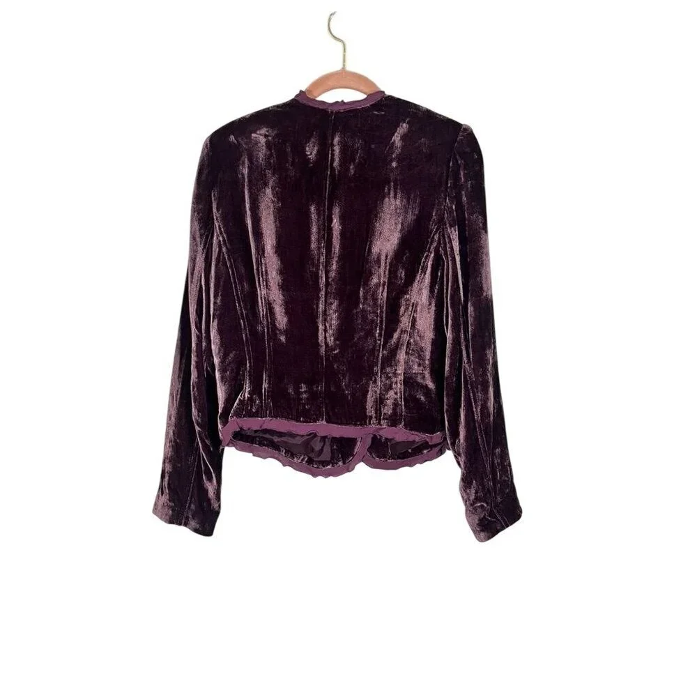 Retro Velvet Jacket S Purple‎ Y2K Preppy Feminine Coquette Festive Holiday 80s